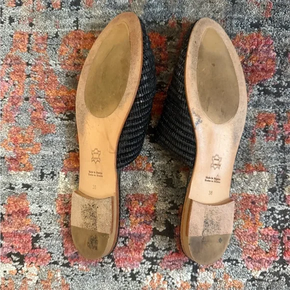 Jenni Kayne Black Woven Slip-On Raffia Mules - Picture 2 of 5